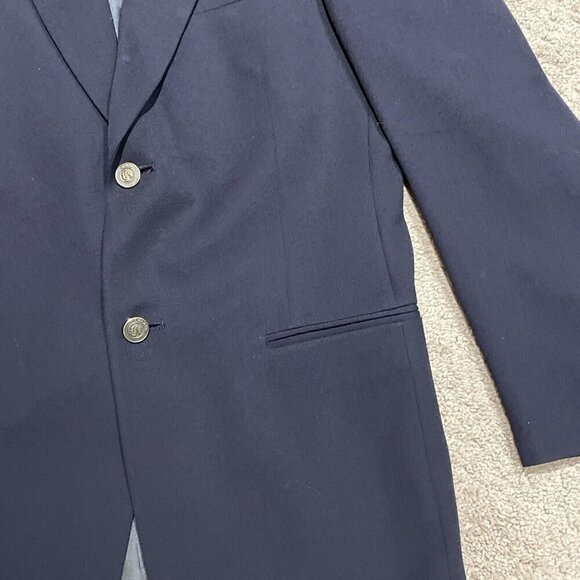 VTG Pierre Cardin Mens Blazer Sport Coat Size 36R 100% Wool Navy Gold Buttons - Picture 5 of 12